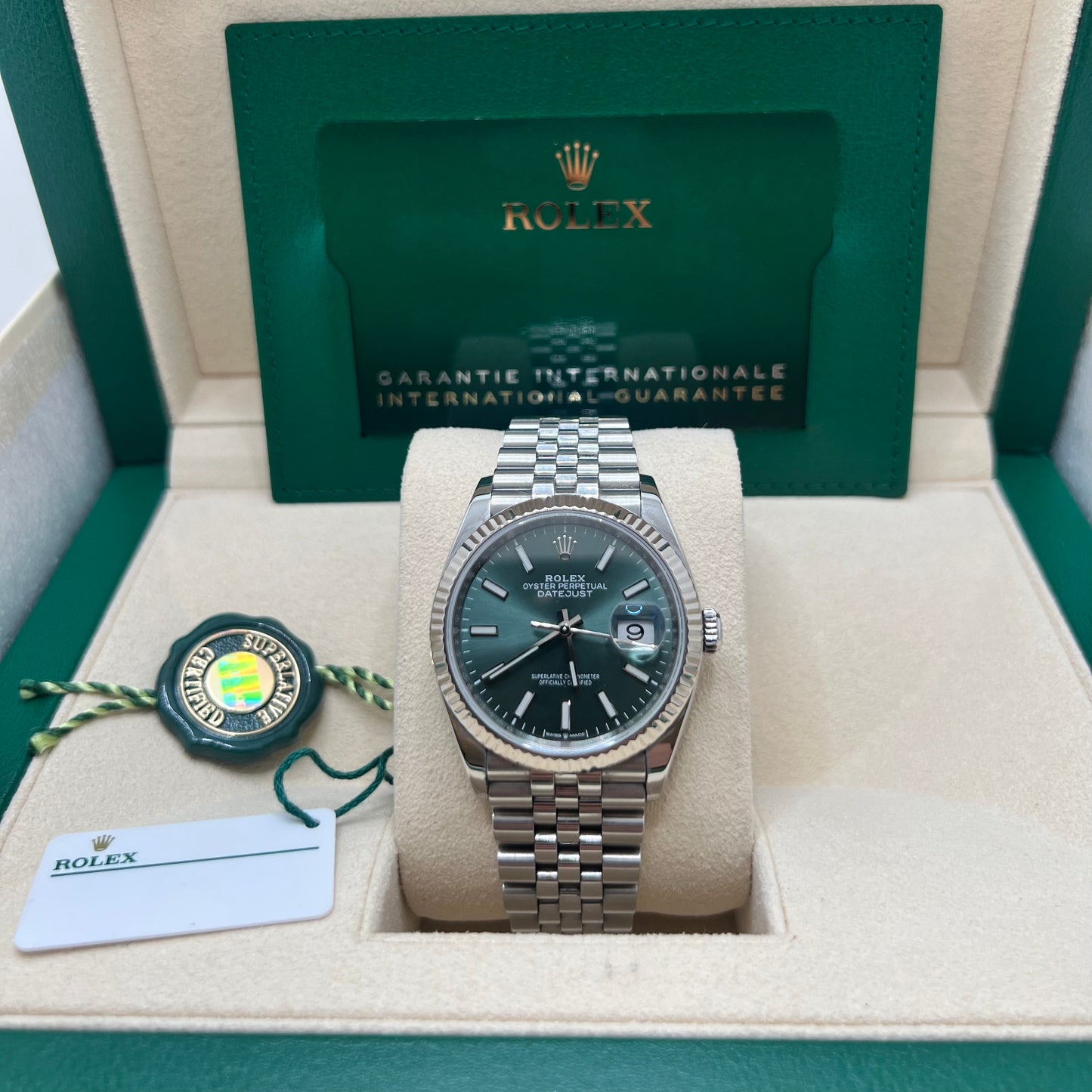 Rolex Datejust 36 FULL-SET 2022 GREEN DIAL
