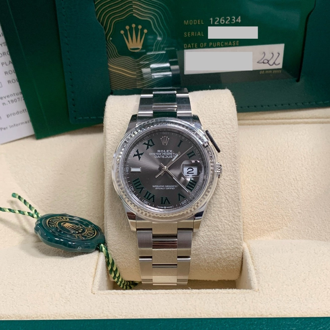 Rolex Datejust 36 WIMBLEDON 99% NEW